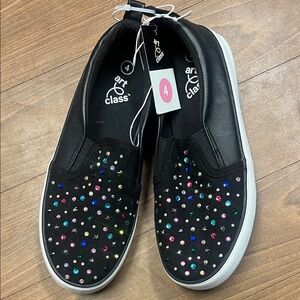 Art Class Kids Black Sneakers with Multicolor Dots
